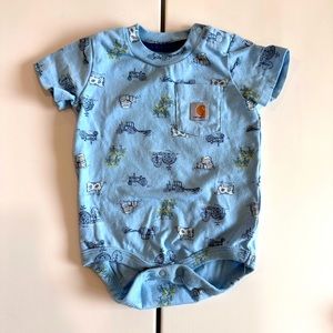 Blue Carhartt Farming Baby Onesie 6 Month Bodysuit for Baby Boys
